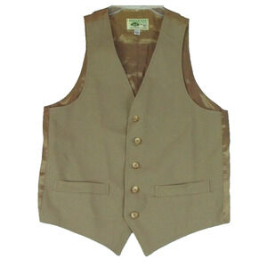 Vintage Mesquite by‎ Niver Western Wear Men's Small Beige Vest 5 Button Pocketed